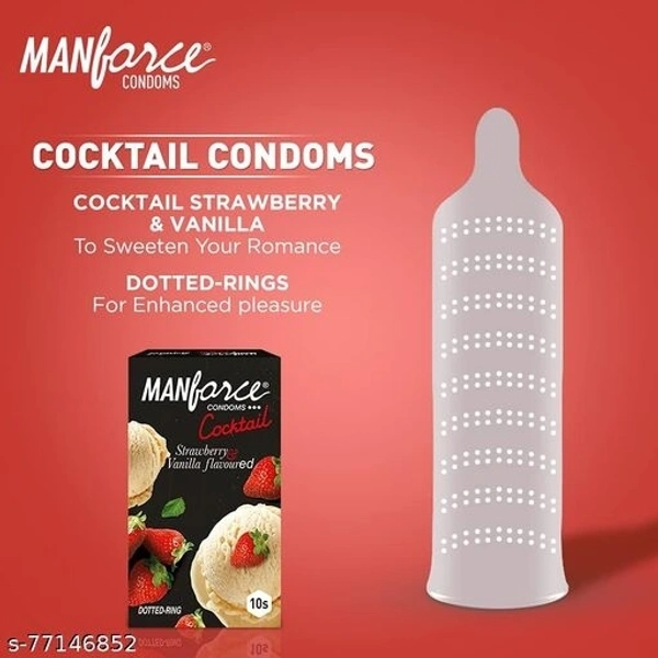 MANFORCE Cocktail Strawberry+Vanilla Condom 10 PIECE
