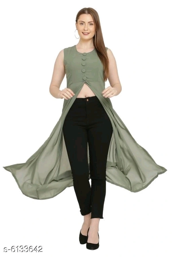 Women's Georgette Midi Tops - L