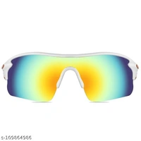 Cereto White and Red Sports Sunglass For Cricket , Cycling, Racing , Golf, Riding Sunglass  - Free Size