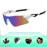 Cereto White and Red Sports Sunglass For Cricket , Cycling, Racing , Golf, Riding Sunglass  - Free Size
