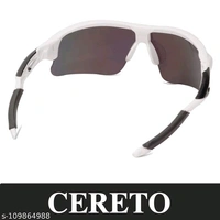Cereto White and Red Sports Sunglass For Cricket , Cycling, Racing , Golf, Riding Sunglass  - Free Size