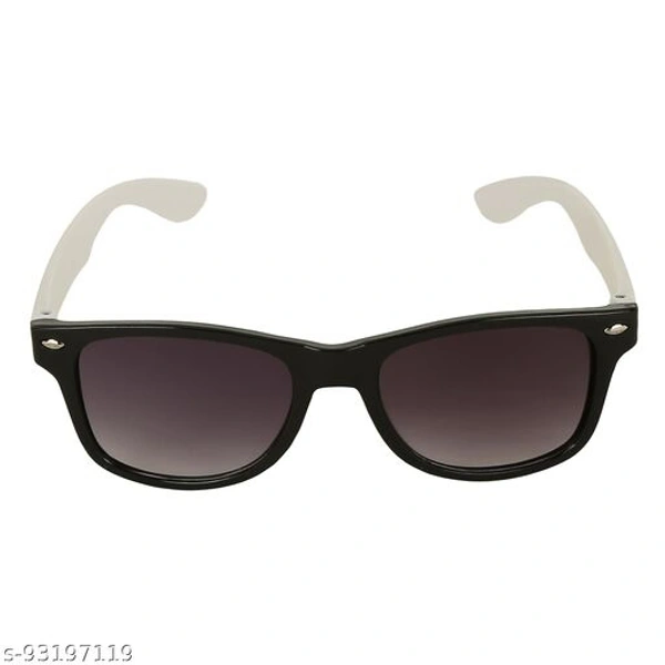 Amour® White & Black Full Frame Wayfarer sunglass with Black Lens for Kids - Free Size