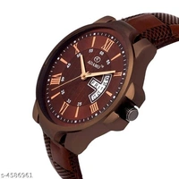 Attractive Men Brown Synthetic Leather Analog Watch  - Free Size