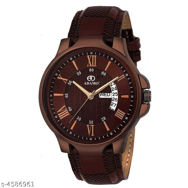 Attractive Men Brown Synthetic Leather Analog Watch  - Free Size