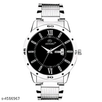 Attractive Men Silver Metal Analog Watch  - Free Size