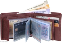 Trendy Men's Combo  Brown Leather Wallet  - Free Size