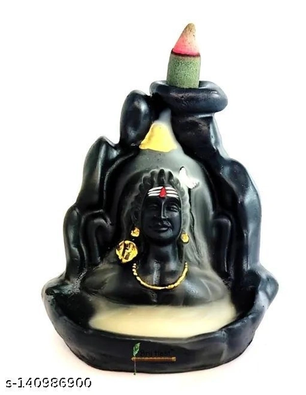 Zeniksh handicraft Adiyogi Shiv BackFlow Incense Holder with 10 Incense Cones Indoor Fountains