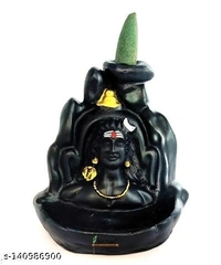 Zeniksh handicraft Adiyogi Shiv BackFlow Incense Holder with 10 Incense Cones Indoor Fountains