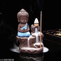 Ashi Enterprises Smoke Buddha Backflow incense burner with 20 Free Smoke Backflow Incense Cone