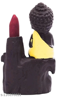 Ashi Enterprises Smoke Buddha Backflow incense burner with 20 Free Smoke Backflow Incense Cone
