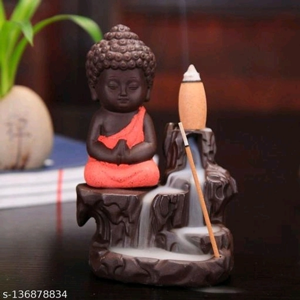Ashi Enterprises Smoke Buddha Backflow incense burner with 20 Free Smoke Backflow Incense Cone