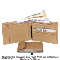 Trendy Men Beige Artificial Leather Wallet - Mini  - Free Size