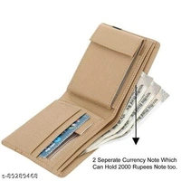 Trendy Men Beige Artificial Leather Wallet - Mini  - Free Size