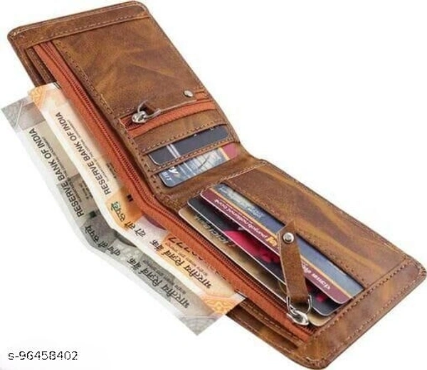 Trendy Fancy Craft This Wallet Made Of PU Leather With Two Zip For Lock One For Currency And Other For Coins etc 5 Card Slots Two Currency Compartments  - Free Size