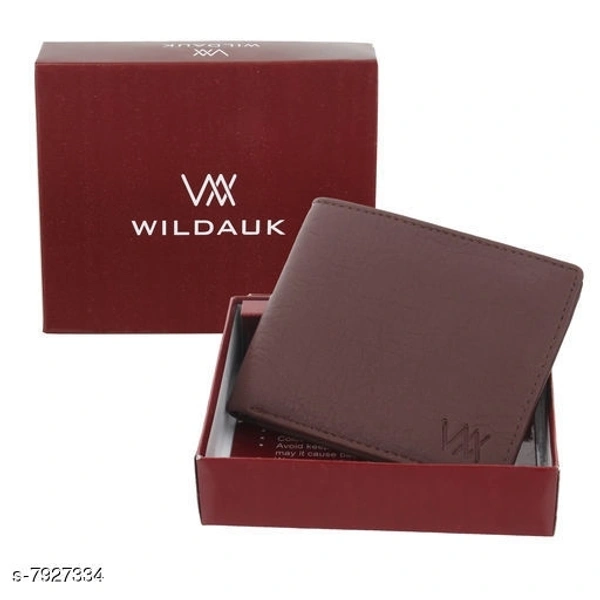 WILDUAK Men Casual Travel Formal Brown Artificial Leather Wallet - Regular Size  - Free Size