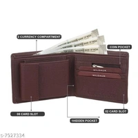 WILDUAK Men Casual Travel Formal Brown Artificial Leather Wallet - Regular Size  - Free Size