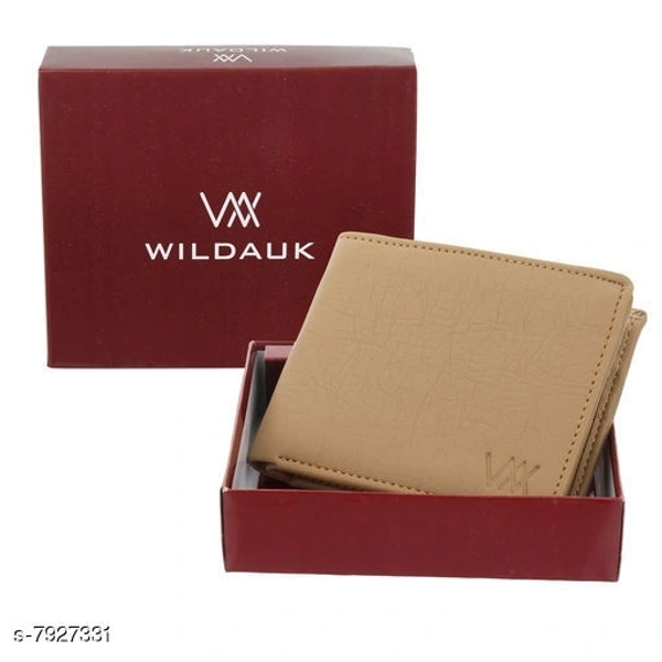 WILDUAK Men Casual Travel Formal Beige Artificial Leather Wallet - Regular Size  - Free Size
