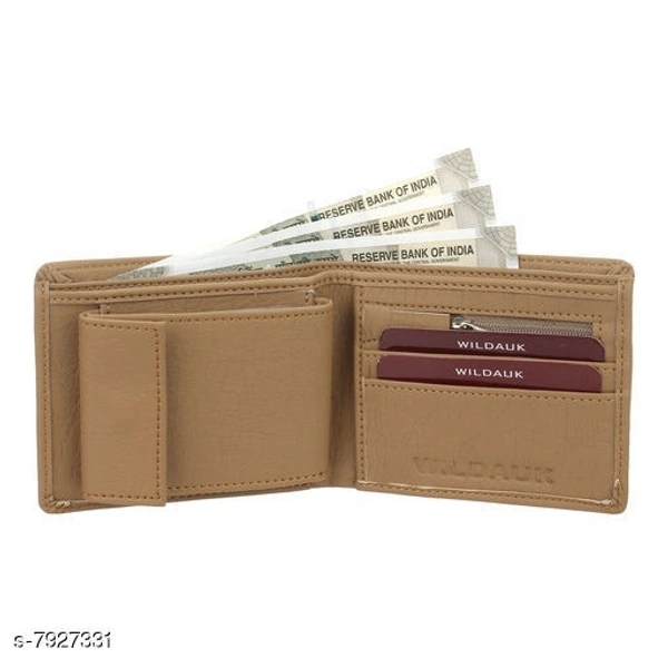 WILDUAK Men Casual Travel Formal Beige Artificial Leather Wallet - Regular Size  - Free Size