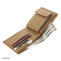 WILDUAK Men Casual Travel Formal Beige Artificial Leather Wallet - Regular Size  - Free Size