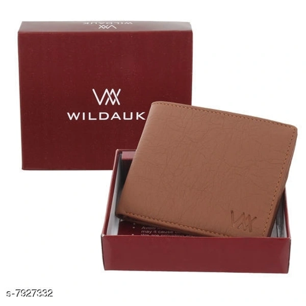WILDUAK Men Casual Travel Formal Tan Artificial Leather Wallet - Regular Size  - Free Size