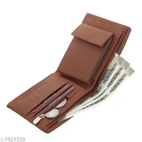 WILDUAK Men Casual Travel Formal Tan Artificial Leather Wallet - Regular Size  - Free Size