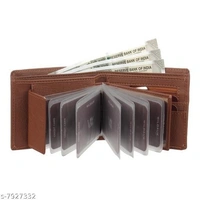 WILDUAK Men Casual Travel Formal Tan Artificial Leather Wallet - Regular Size  - Free Size