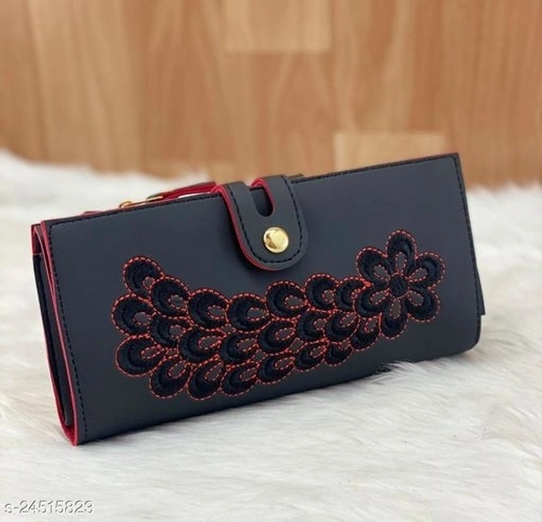 Beautiful Women's Black Wallet  - Free Size