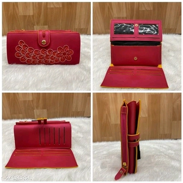 Trendy Women's Maroon PU Wallet  - Free Size