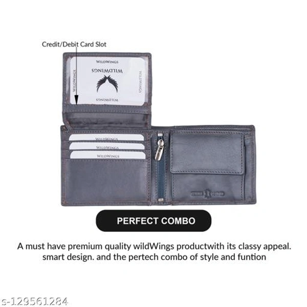  WILDWINGS Full  WILDWINGS Full Zipper Men RFID Blocking Bifold Leather Purse Wallet Organizer Pocket Wallet Credit Card Holder 2 Pocket 7 Card Slot , Wallet for Boys Gents Male Men - Free Size