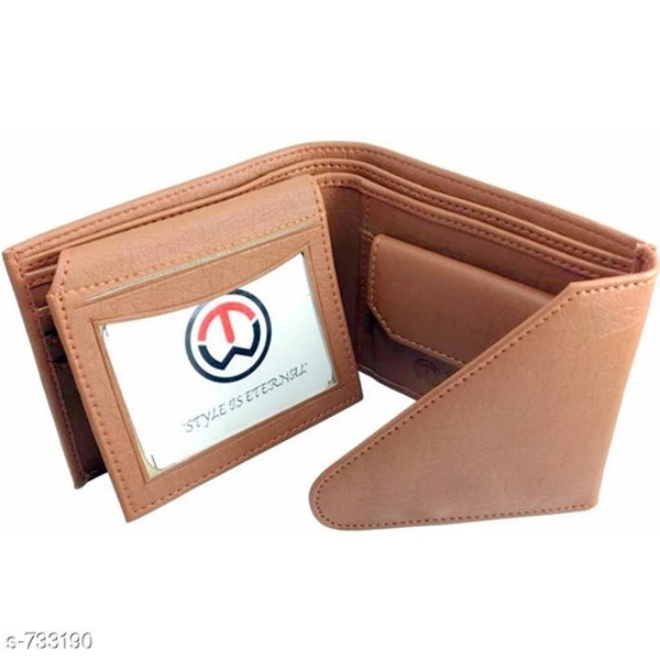 Stylish Men's Brown Leather Wallet  - Free Size
