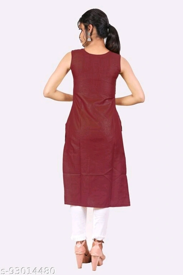 Kangobi Fashion Women's Solid Cotton Slub Straight Kurta - Xl