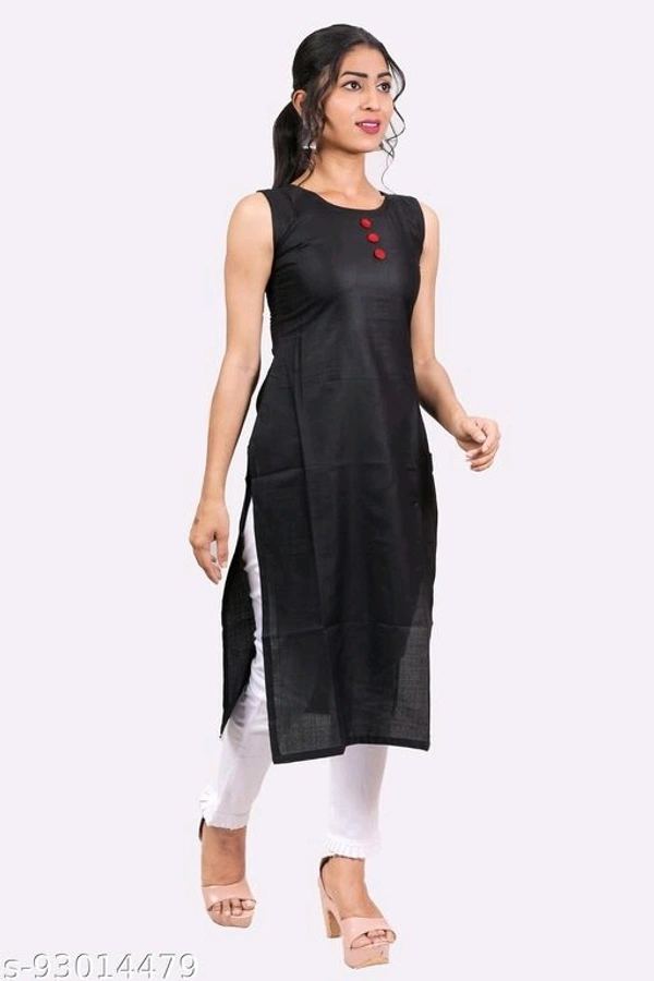 Kangobi Fashion Women's Solid Cotton Slub Straight Kurta - XXL
