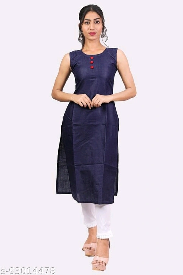 Kangobi Fashion Women's Solid Cotton Slub Straight Kurta - Xl