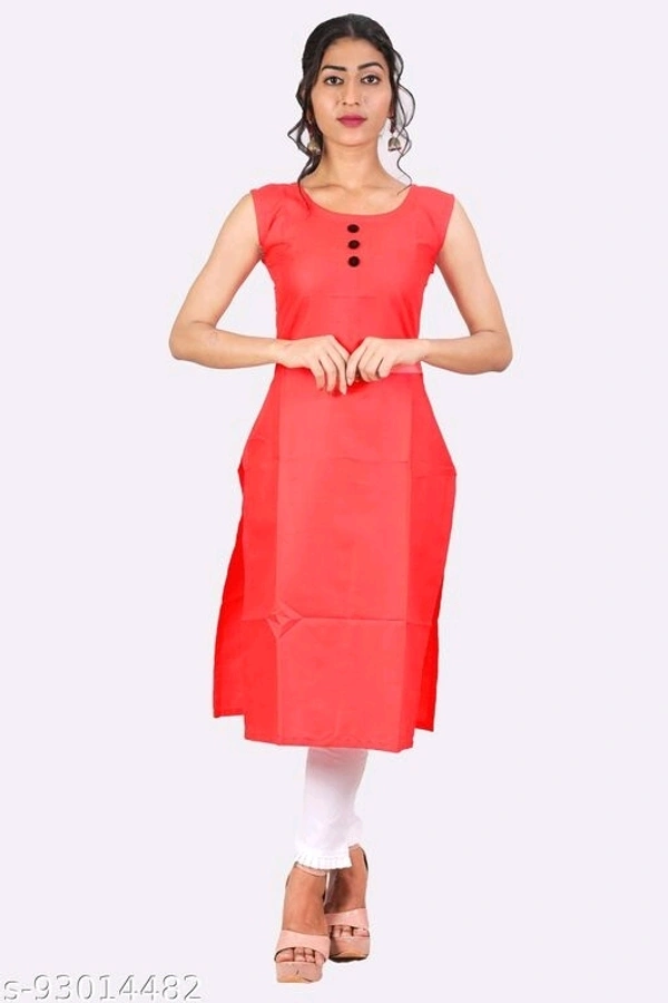Kangobi Fashion Women's Solid Cotton Slub Straight Kurta - Xl