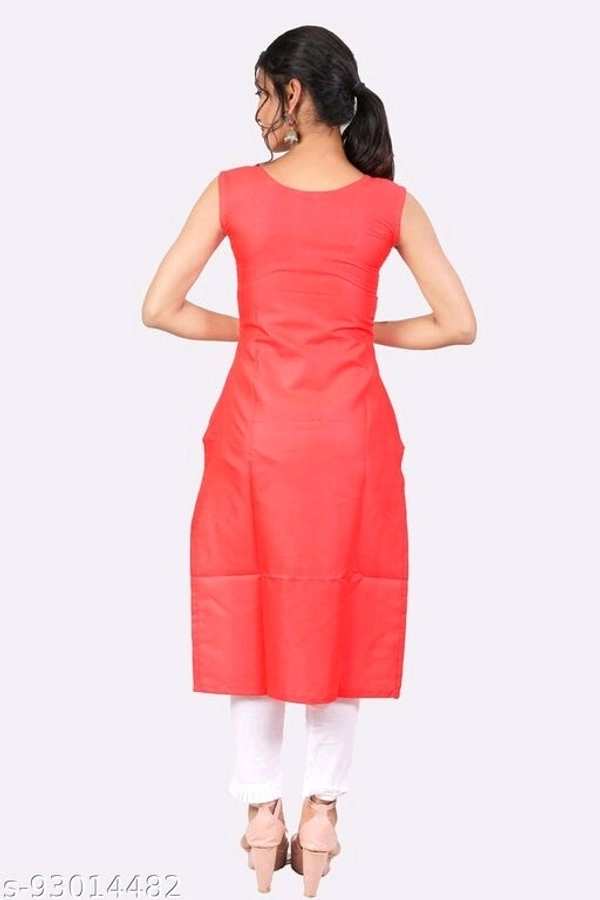 Kangobi Fashion Women's Solid Cotton Slub Straight Kurta - Xl