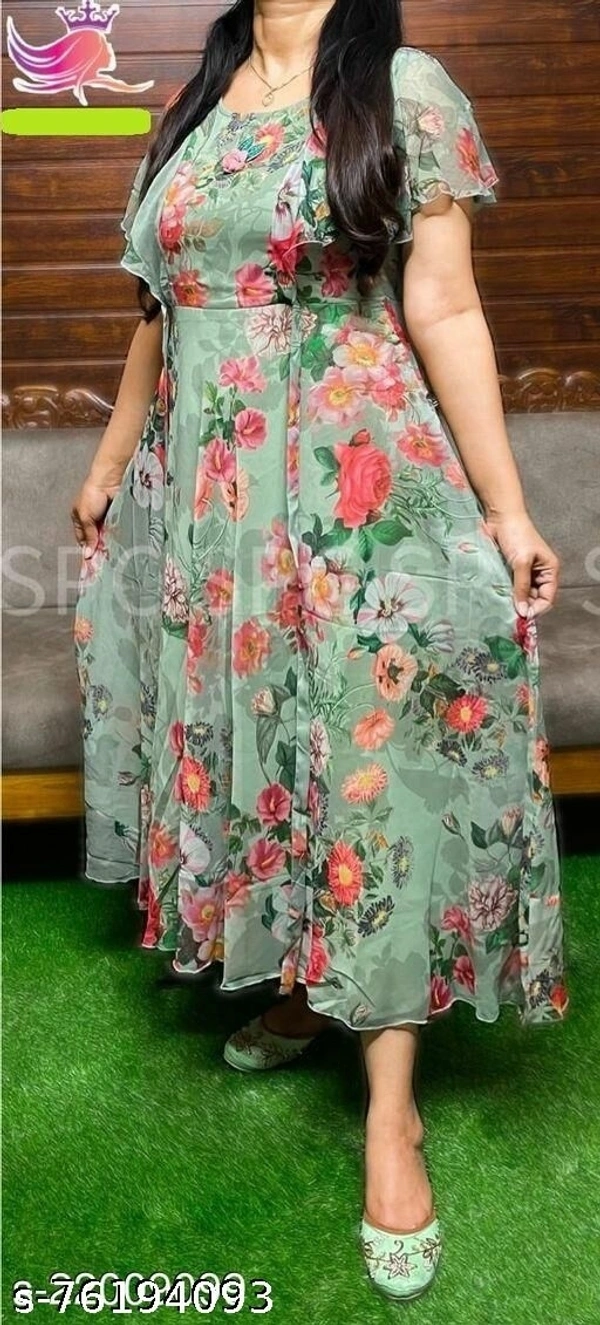 Latest Grey Printed Designer Kurti - 6XL
