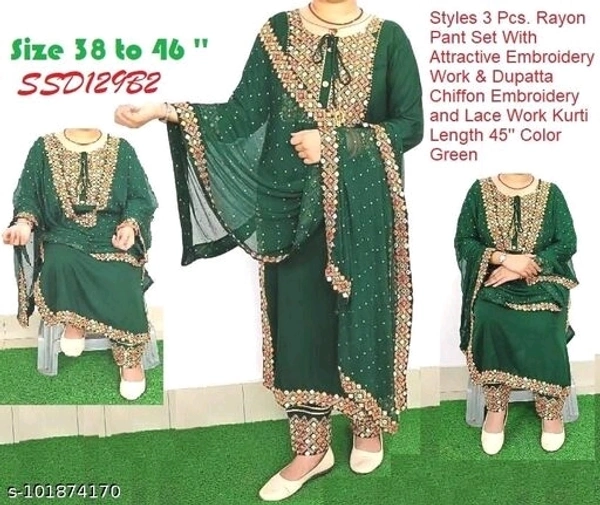 Koteshwar Women's Kurta, Pant And Dupatta Set - S