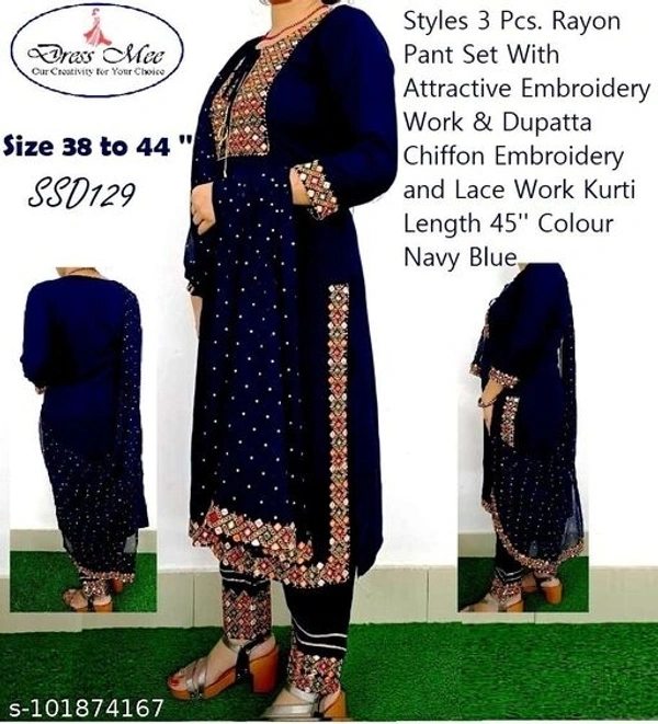 Koteshwar Women's Kurta, Pant And Dupatta Set - S