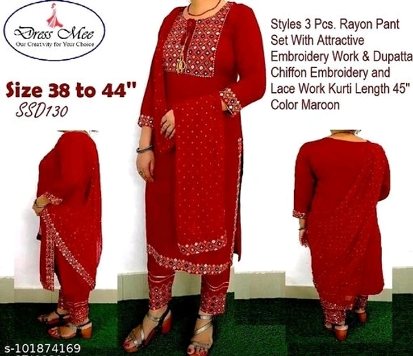 Koteshwar Women's Kurta, Pant And Dupatta Set - S