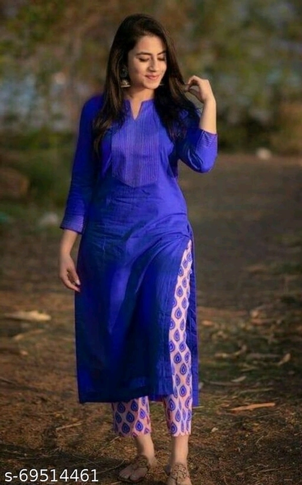 VC Presents Blue Tagai Kurti Pant  - L