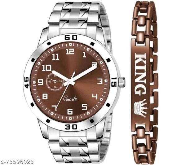 Classy Men Watches With Bracelet - Free Size