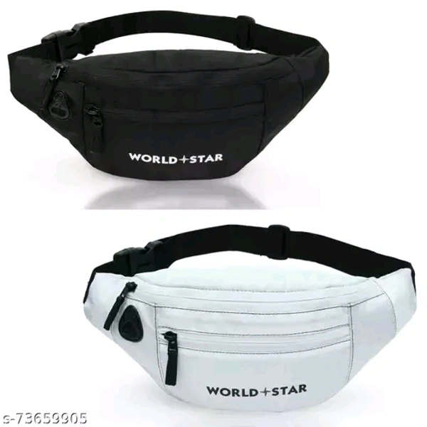 rock combo white & black waist bag For Men