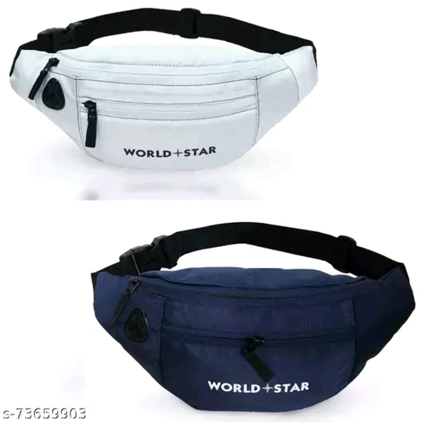 rock combo white & black waist bag For Men