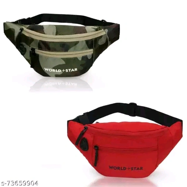 rock army & red combo waist bag