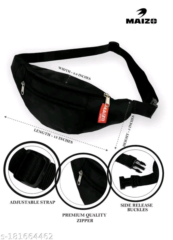 Maizo  Waist Bag / Belt Bag / Hiking Travel Bag / Chest Bag / Shoulder Bag / Zip Pouch  / Side Bag /Camping Running Sports Outdoors  For Men & Women With Adjustable Strap