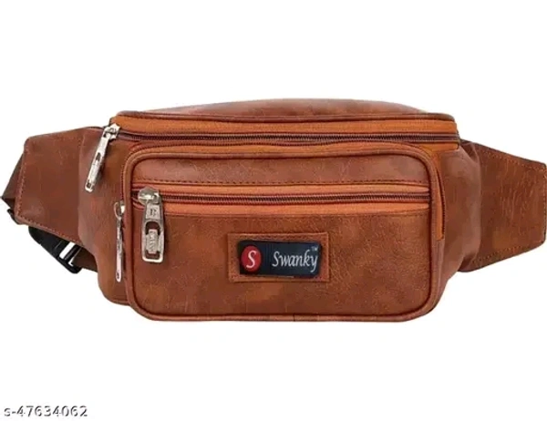 Latest Men Women Leather Waist Pack Travel Bags For Money|Belt|Cards |Mobile| Documents| Kit|Books and Bills Dairy Pouch Cross Side Bag For Men Women .With Belt Stylish Small Luggage Accessories Beg