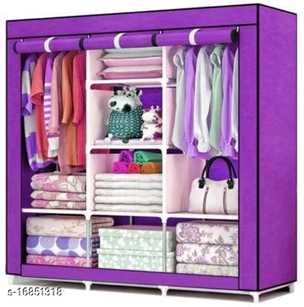 Foldable Wardrobes - Product Length: 51 InchProduct Height: 68.5 InchProduct Breadth: 17.5 Inch, Brown