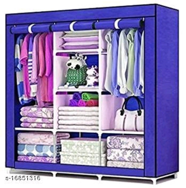 Foldable Wardrobes - Product Length: 51 InchProduct Height: 68.5 InchProduct Breadth: 17.5 Inch, Purple