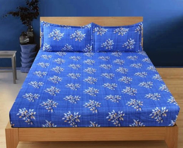 Cotten Printed Double Bedsheet - Dimension: ( L X W ) - Bedsheet - 100 in X 90 in Pillow Cover - 27 in X 17 in