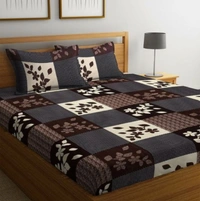 Cotten Printed Double Bedsheet - Dimension: ( L X W ) - Bedsheet - 100 in X 90 in Pillow Cover - 27 in X 17 in